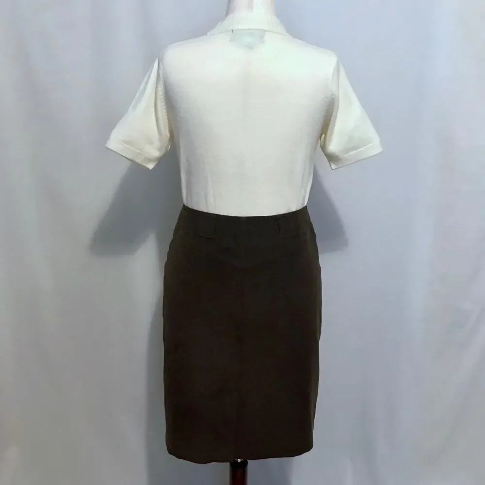 Austin Reed Vintage Brown Knee Length Skirt Women 10 - Picture 8 of 16